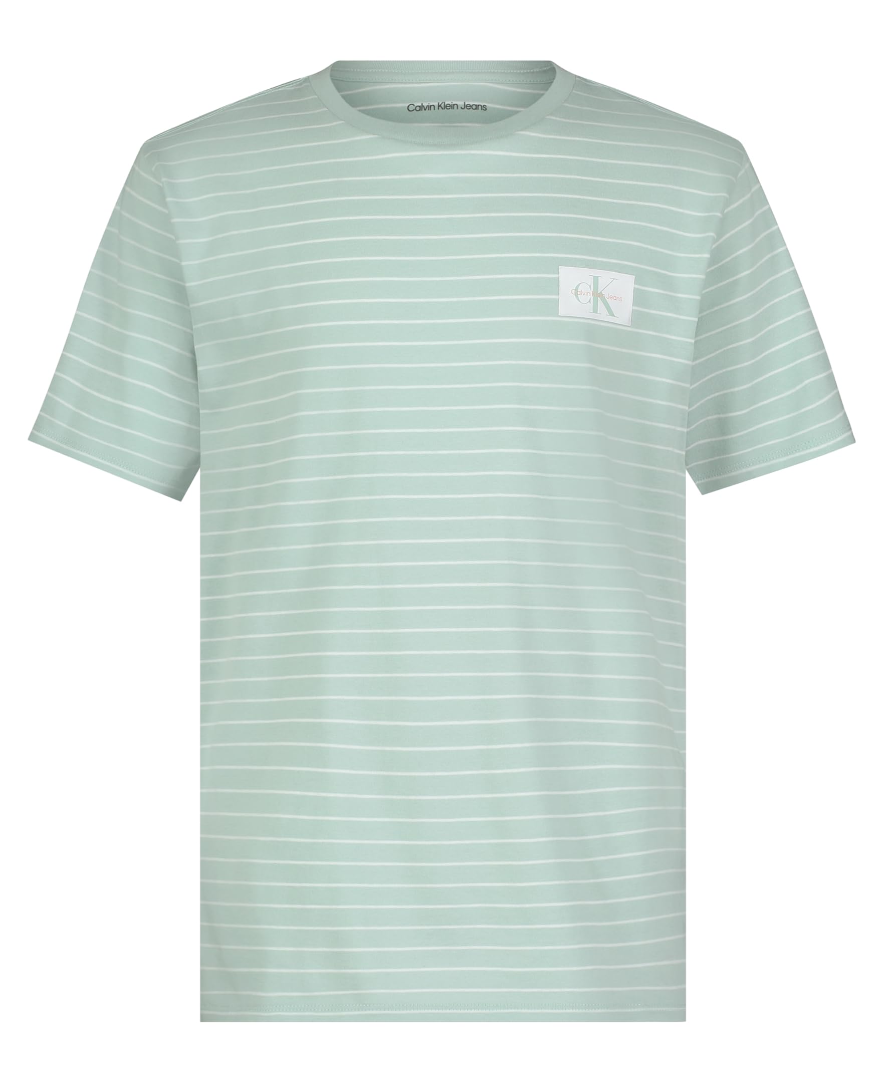 Calvin Klein Boys' Short Sleeve Striped Crew Neck T-Shirt, Soft, Comfortable, Relaxed Fit